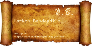 Markon Bendegúz névjegykártya
